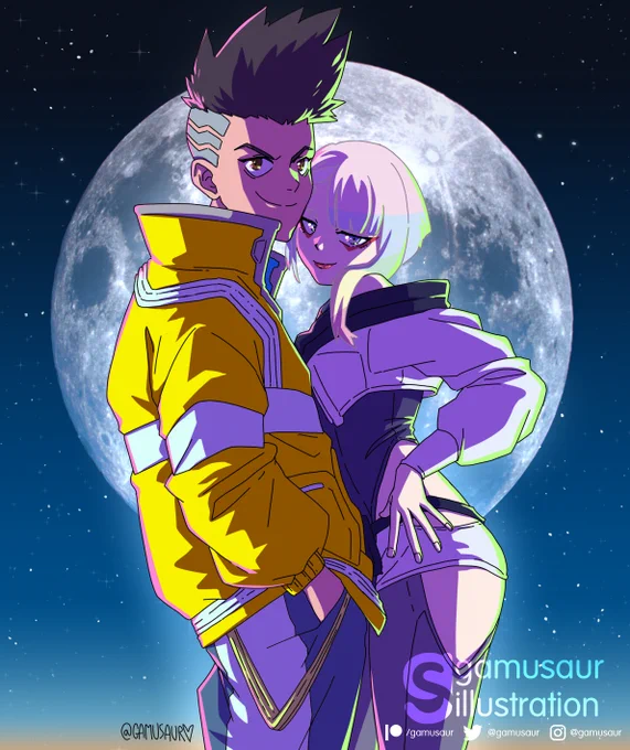 "So, get away, another way to feel what you didn't want yourself to know, and let yourself go" Cyberpunk Edgerunners mandatory fanart cuz I'm still recovering from this anime  I loved it so much!#CyberpunkEdgerunners 