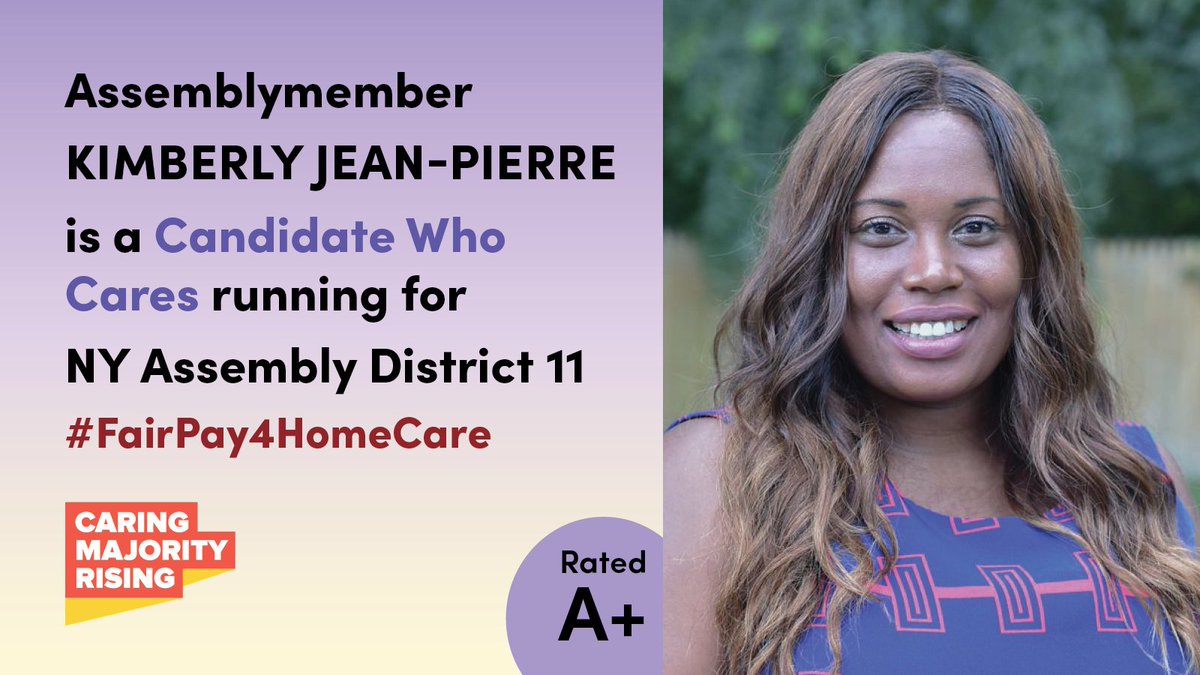CaringMRising's tweet photo. Thank you @Kimjeanpierre for fighting for a future where care is at the center. We are proud to support you as a Candidate Who Cares #FairPay4HomeCare https://t.co/LKDP1Aavld
