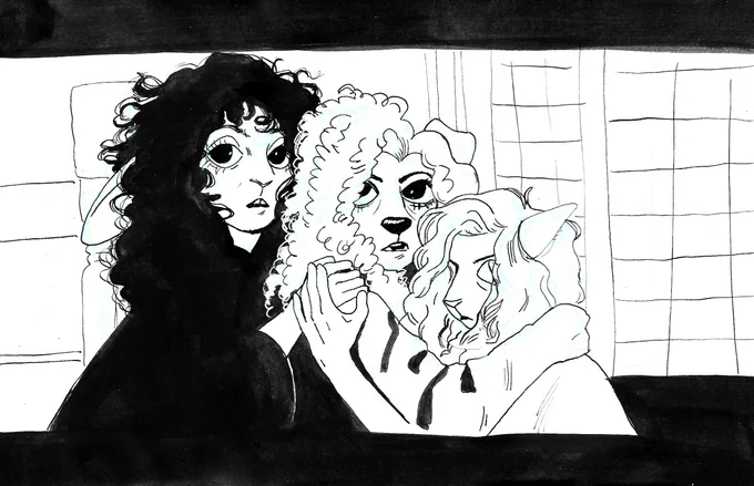 got a drawing suggestion to draw my favorite movie but as furries
i don't think i could pick a favorite movie, but i've been meaning to redraw some Witches of Eastwick frames because i love women 
