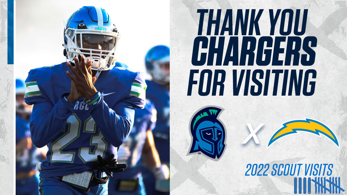 The AFC West continues to represent! Thanks to the @chargers for stopping by today! #GoArgos | #Arete