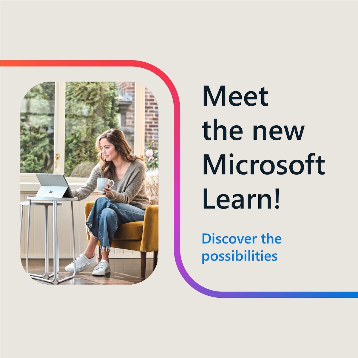 MicrosoftLearn's tweet photo. Hi. Hey. Howdy. We're the new #MicrosoftLearn. 🤠

New? Yep, we've made some changes to the Microsoft Learn product family that will help you unlock potential and build skills that open doors. 🔑

Catch up on what's changed: https://t.co/4BNLFLuBeF