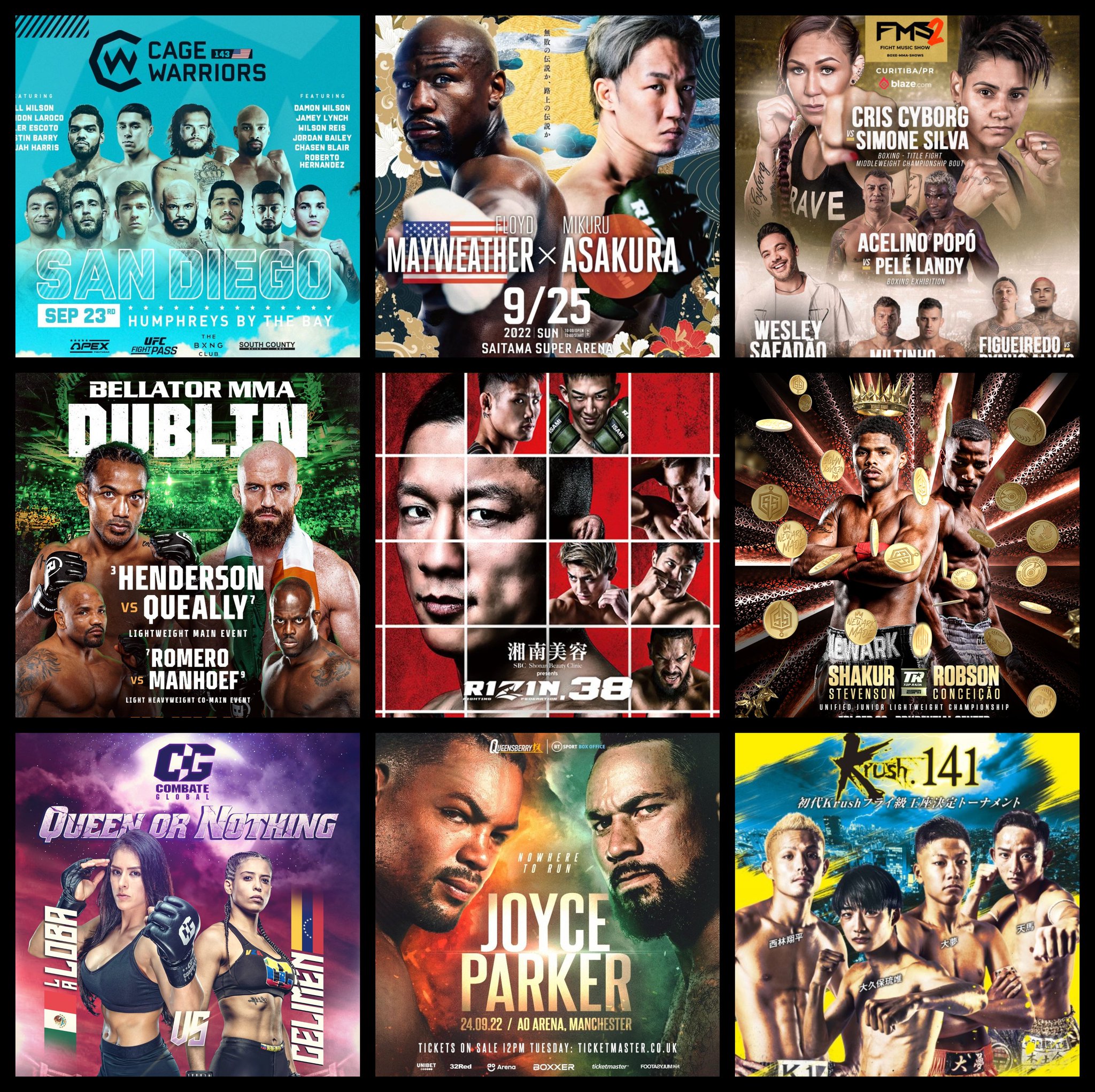 caposa on Twitter "Live Combat Sport Schedule 9/20 9/25 Complete