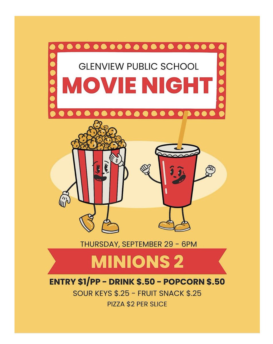 LRaspopov's tweet photo. Parents, please check your email to register your child for MOVIE NIGHT at Glenview! Space is limited📽@GLVPS https://t.co/BZ8YZJkshf