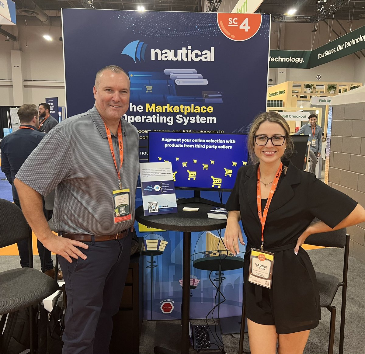 The Nautical team is ready to chat #grocery #marketplaces at <a href="/Groceryshop/">Groceryshop</a>! 

If you’re looking to quickly onboard third party vendors to increase online revenues and SKU depth without additional overhead, head over to SC-4 to connect. 

launch.nauticalcommerce.com/grocery-market… #groceryshop