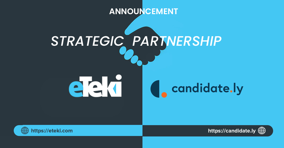 eTeki_Inc's tweet photo. World class staffing technology companies eTeki and https://t.co/SNWxcTkAt0 are now partnering to enable staffing teams to evaluate and submit top tech candidates faster and easier than ever. #Announcement #FutureOfWork #Staffing #ITStaffing Learn more https://t.co/SncQcwhTOn https://t.co/NLdFf7DA1d
