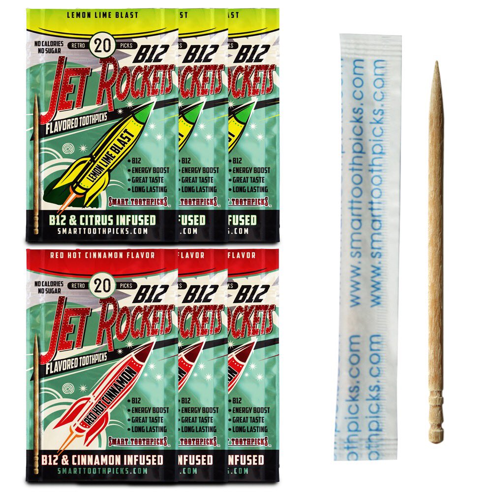 Our B-12 flavored and infused toothpicks in Lemon-lime and Hot Cinnamon will definitely give you the much needed B-22 jolt you need!
smarttoothpicks.com