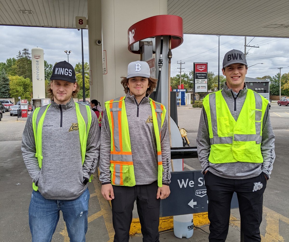 The <a href="/bdnwheatkings/">Brandon Wheat Kings</a> are at our Brandon Gas Bars helping out and handing out tickets for Saturday's Home Opener! #fuelgoodday <a href="/CoopCRS/">Co-op Retail System</a>
