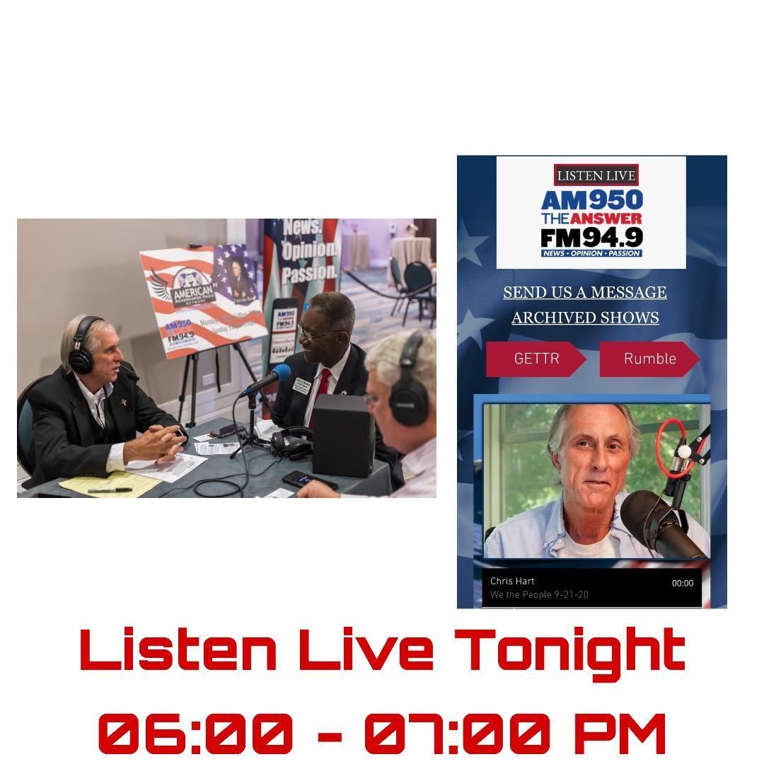 cbwimbish's tweet photo. Hello voters!
If you wish to hear from Calvin Wimbish or ask a question, tune in from 06:00 - 07:00 PM on AM950 or FM 94.9. โThe American Adversaryโ radio show with host Chris Hart on his weekly โTrumping Tuesdayโ!
Your support is needed this November 8th. #votecal2022 https://t.co/kDoiltjgbj