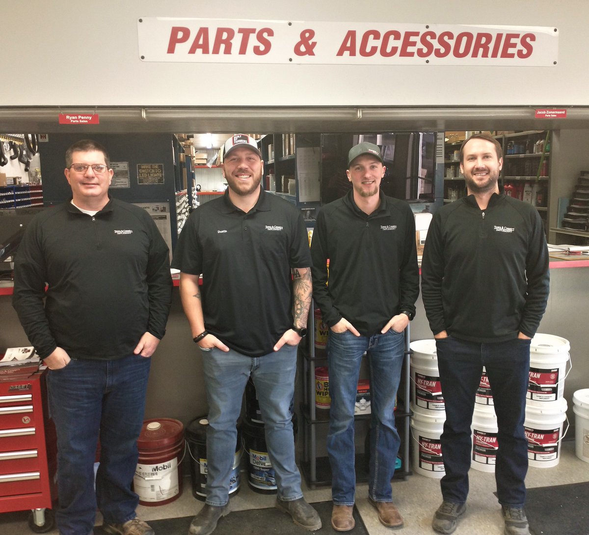 TC_Implement's tweet image. Here is our Sales team in Orange City, Iowa. Left to right is Mark Bertram, Ross Bootsma, Dustin Miller & Brandon Dorhout. Be sure to check out our Orange City location right off Hwy 10... and our new addition! 
@TC_Implement #agsales #tcimplement @Case_IH