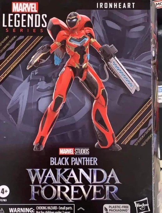 marvelfanspt's tweet photo. ✨ Novas imagens do boneco da #Ironheart em #BlackPanther2 da franquia #MarvelLegends, que mostra a armadura completa da personagem do filme: https://t.co/vaLkPvmlai