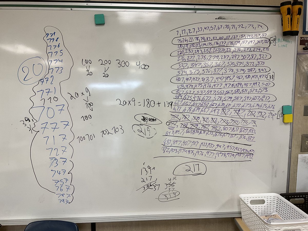 Ms. Hume here - We ended our day with a Thinking Classrooms task and tried to figure out &amp; prove how many times the digit 7 appears when we count from 1-1000. Some students stayed late to finish! Awesome engagement and conversations happening between students! <a href="/StoonPubSchools/">Saskatoon Public Schools</a>