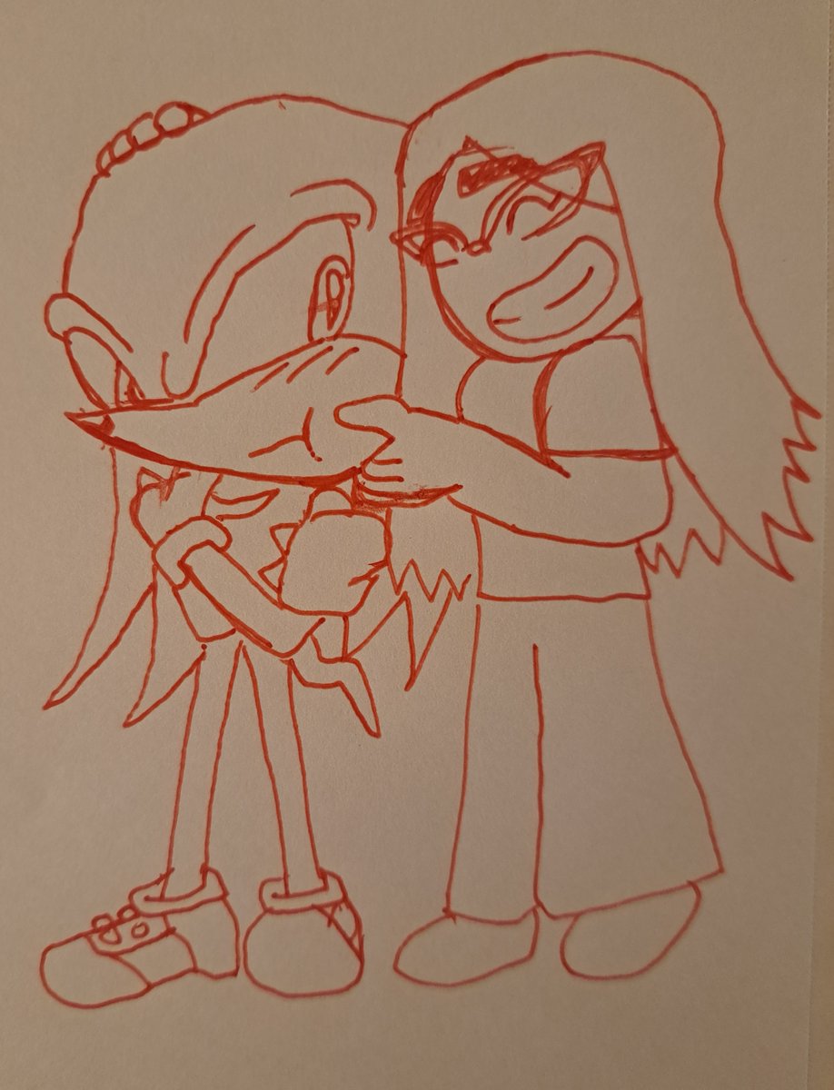 Emz1ng's tweet photo. Art vs Embarrassingly Adoring Artist, based on yesterday's request from @PrincessGemu ! #KnucklesMonth https://t.co/lWHez2IIlk