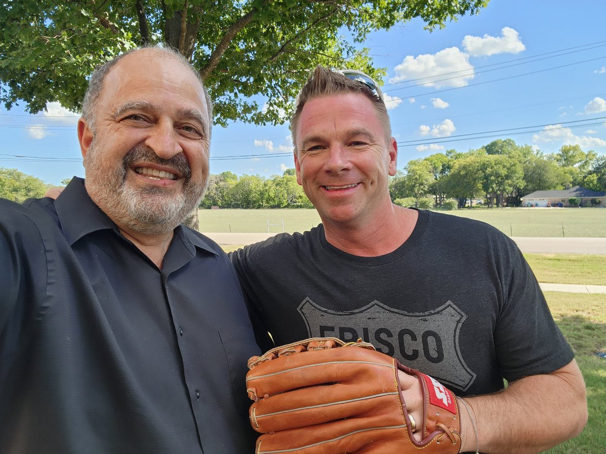 Throwing the first pitch <a href="/RidersBaseball/">Frisco RoughRiders</a> first playoff game. Thanks to Casey for warming up my arm!