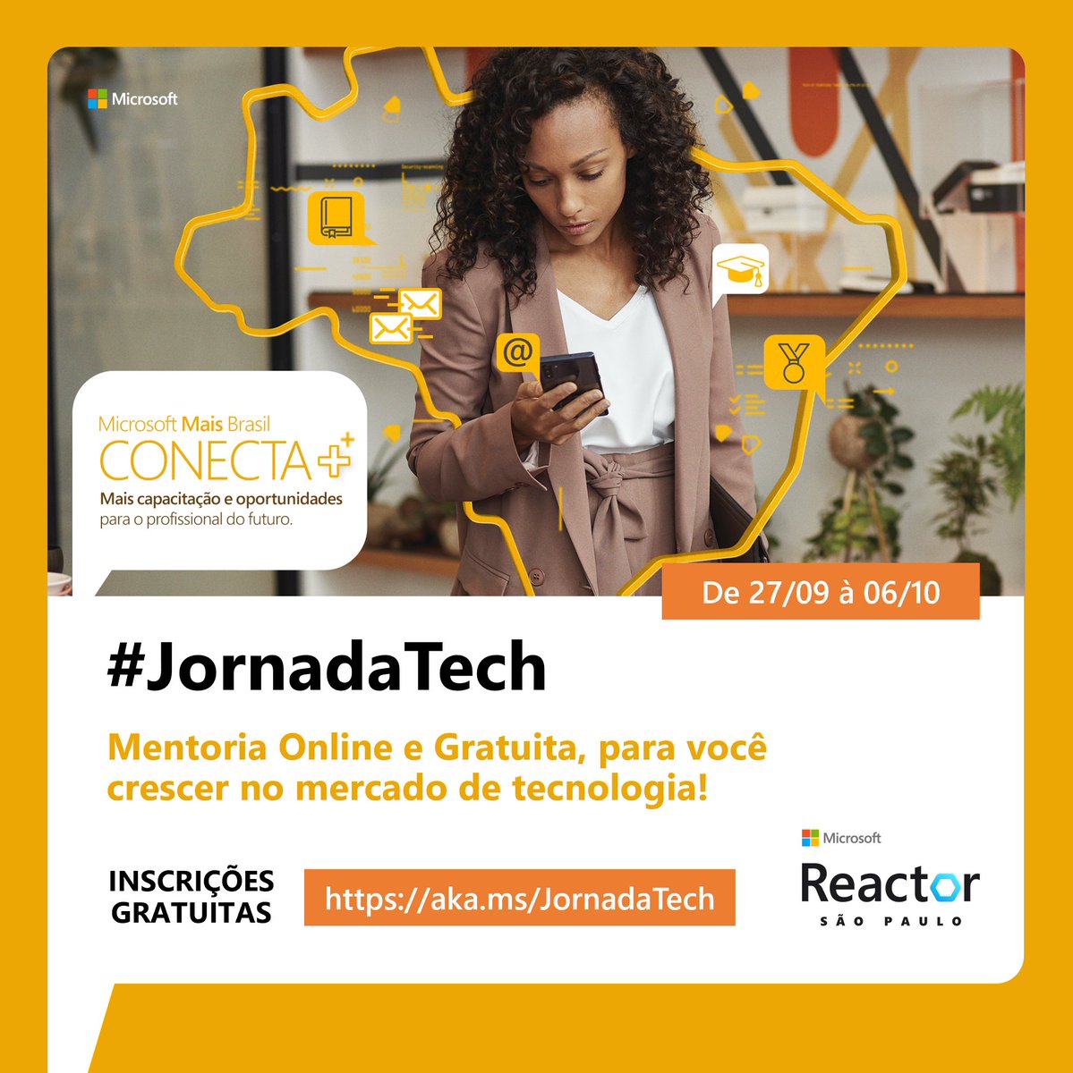 cynthiazanoni's tweet photo. Estão abertas as inscrições para a #JornadaTech, maratona de mentorias online sobre carreira na tecnologia, abordando as áreas de Cloud, Segurança, Programação e Dados. #carreira #Tecnologia 
📌 Faça sua inscrição: https://t.co/b5PqsSeiXR https://t.co/UpsFbcvwjG