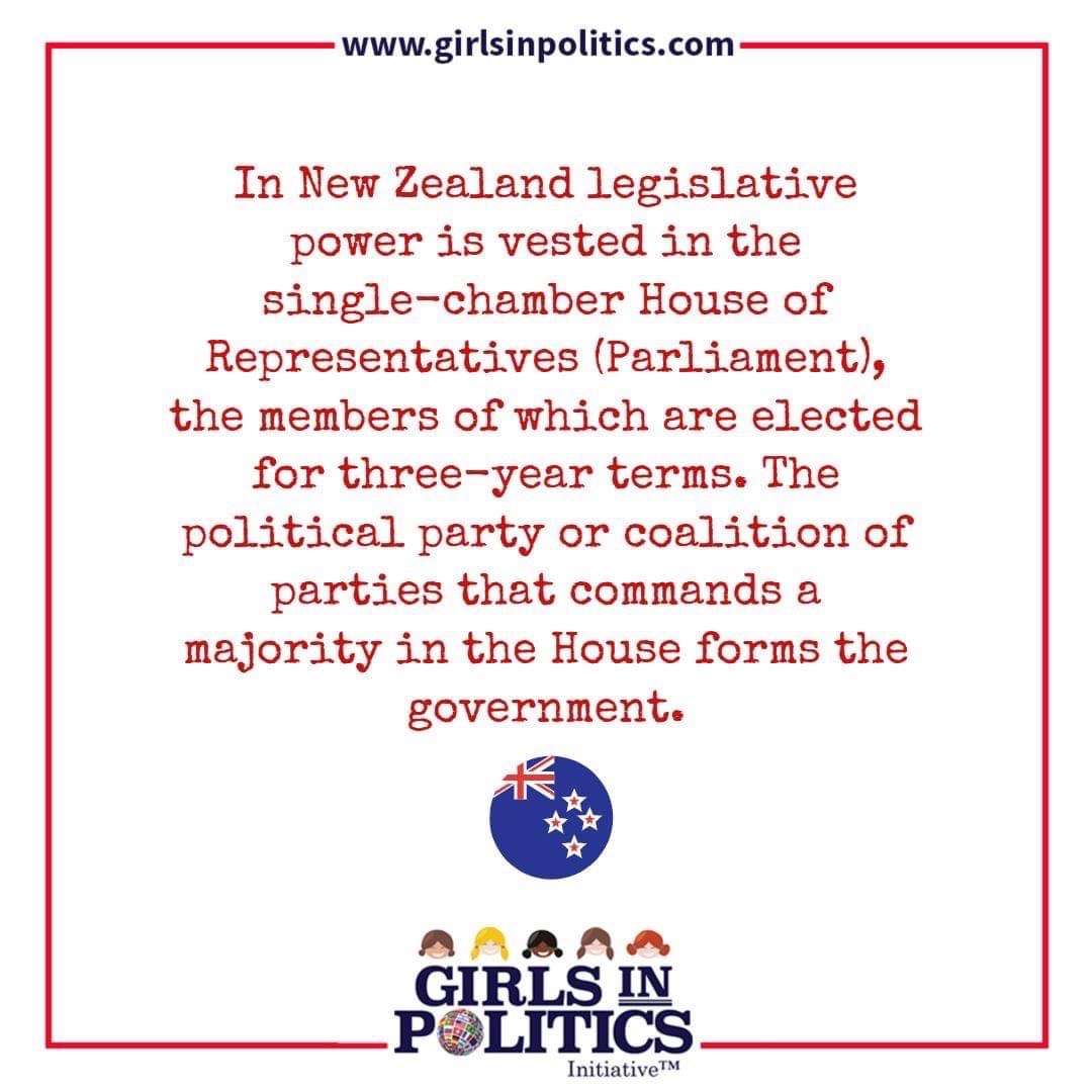 Girls in Politics Initiative on Twitter "In New Zealand legislative power is vested in the