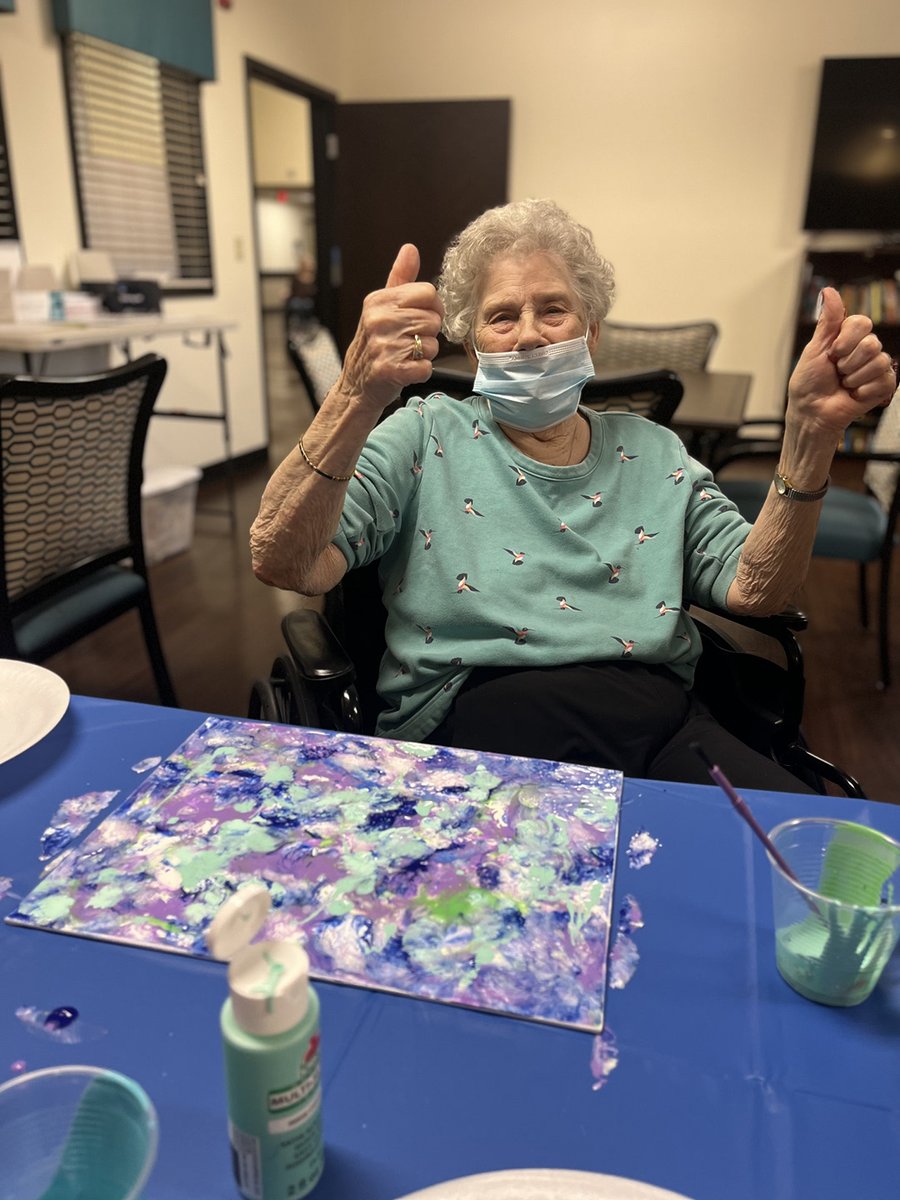 WillowsatFF's tweet photo. We have gotten very creative lately by learning different painting techniques.  Did you know painting with balloons was a thing?! 🎨🎈 https://t.co/dKAnScz0Ab