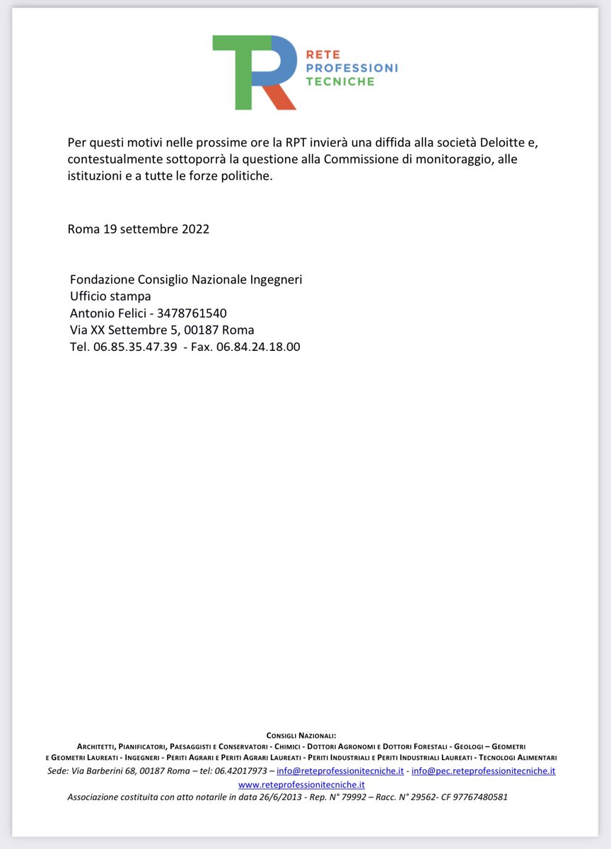 ingegnericl's tweet photo. #videoasseverazioni #bonus110
#OrdIngCL
⛔️Il Consiglio dell’Ordine condivide l’iniziativa da parte della #reteprofessioni tecniche e contesta fermamente le #videoasseverazioni imposte da #Deloitte poiché lesive dell’immagine degli #ingegneri, riduttive del ruolo e vessatorie. https://t.co/ppTHOBeUab