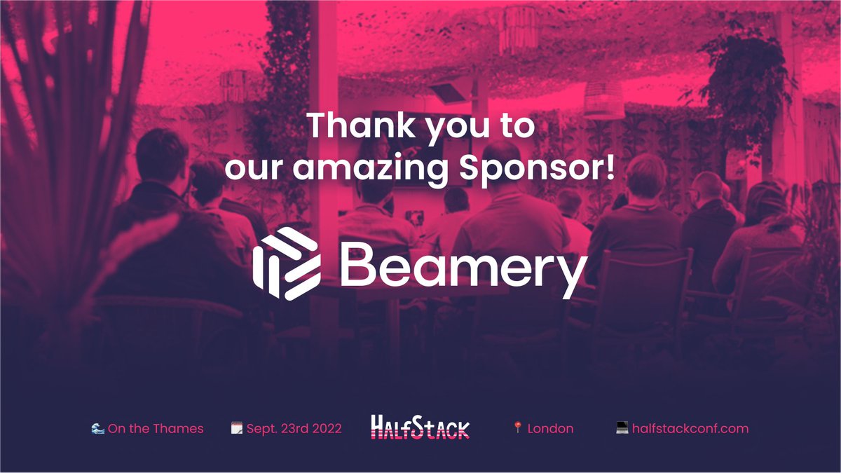 halfstackconf's tweet photo. 🚀 Shoutout to one of our Large Stack sponsors, @BeameryHQ_Eng!

HalfStack is made possible by the generous support of our sponsors. Thanks! 💙 https://t.co/wHYCNV8g84