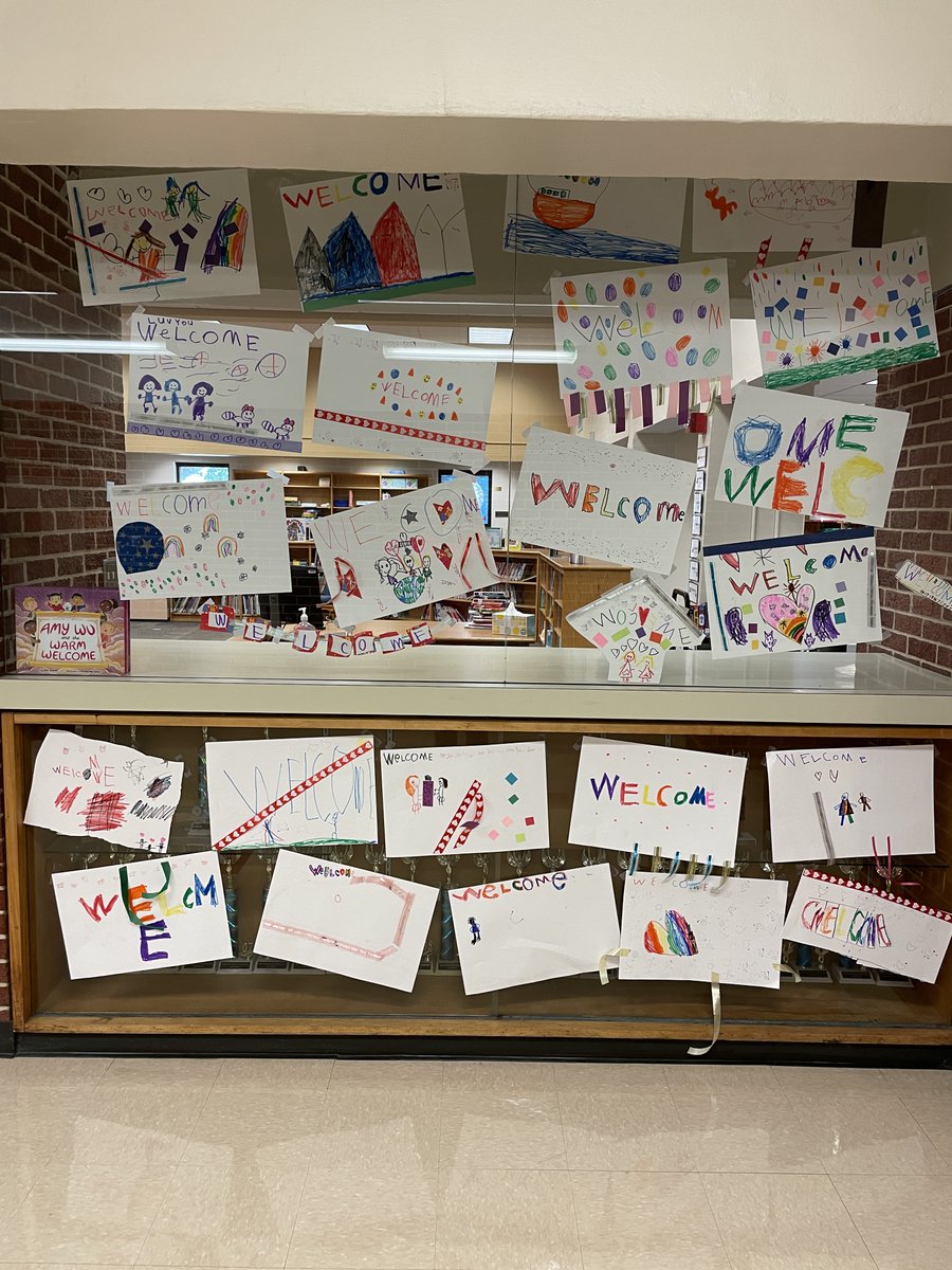 RushtonLibrary's tweet photo. After reading the story, Amy Wu and the Warm Welcome, 1st graders are proud to do their part in helping ALL students feel welcome at school!
#ReadAcrossSMSD   #OneShawneeMission 
@Rushton5121    @theSMSD https://t.co/hppn1Oqd2P