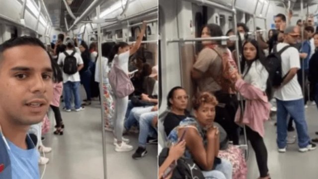 Cooperativa's tweet photo. [Video] Joven pide en el Metro que canten "Cumpleaños Feliz" a su polola y la reacción ya es viral #CooperativaContigo https://t.co/HJKbMgcn0d https://t.co/RL4gVcDfZf