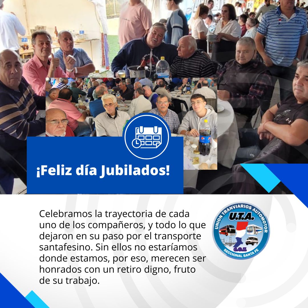 fe_uta's tweet photo. ✌️Sabemos que felices serán los días en que podamos vivir dignamente, después de haber trabajado tanto. Ese es nuestro compromiso.
Un fuerte abrazo a cada jubilado del transporte santafesino.🫂
#UTA #Compañeros #Jubilados #UTASantaFe https://t.co/aT0SwCoNw3
