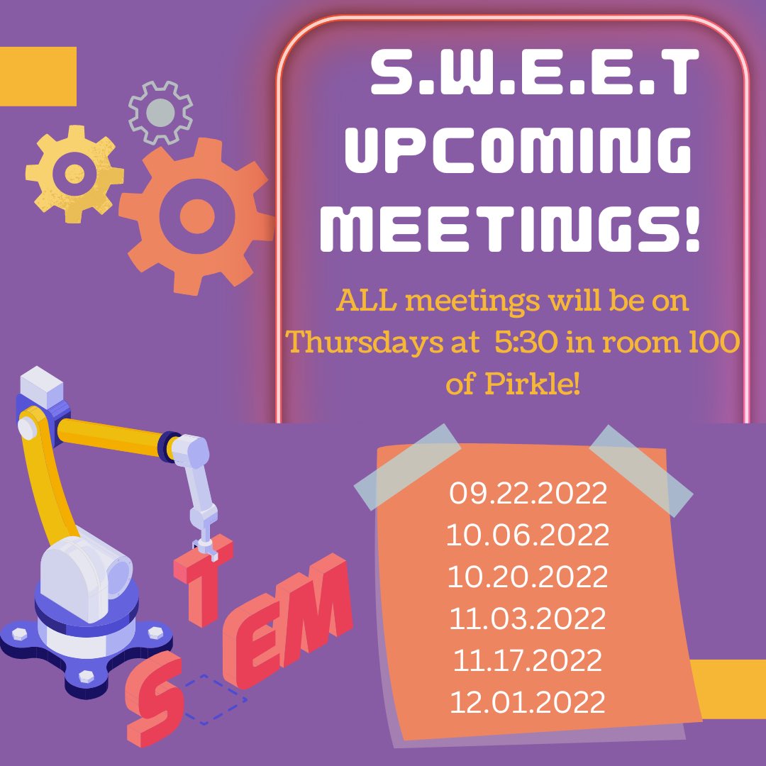 shsu_sweet's tweet photo. Come and join us! For our second meeting of the semester this Thursday!🥳 hope to see y’all there!! https://t.co/1djWOF1C0L