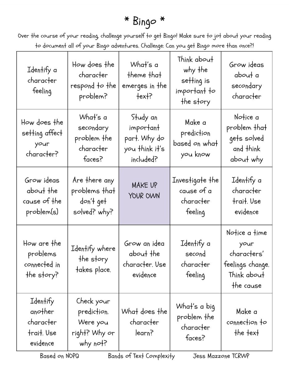 Always looking for ways to keep readers engaged while practicing the work of the unit/band. Try bingo to build excitement! Let me know how your kids like it &amp; if you’re interested in more bands #tcrwp &amp; follow me on insta @lovetoteachliteracy for more 😀