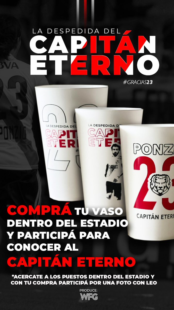 Les dejo información importante para mañana. Nos vemos en casa!!! #LeoPonzio #Gracias23 #RiverPlate #riverplategram #VamosRiver #CapitanEterno #soyderiver