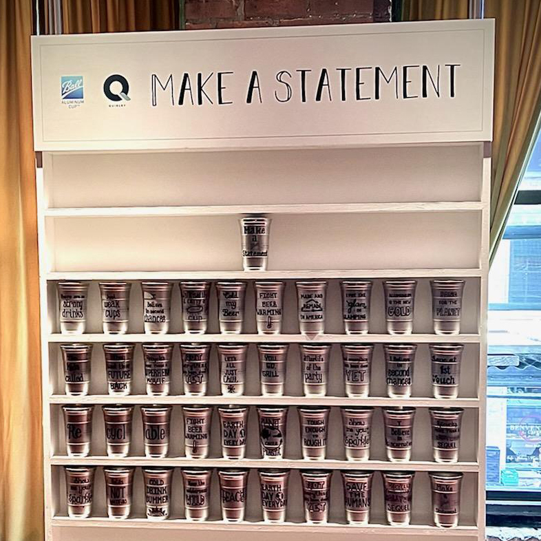 As part of the @fastcompany Innovation Festival, Quigley and Ball hosted a session on the sustainability of aluminum and lessons learned from our Make a Statement campaign for the infinitely recyclable @ballaluminumcup. It included a “Great Wall” of statements from the campaign.