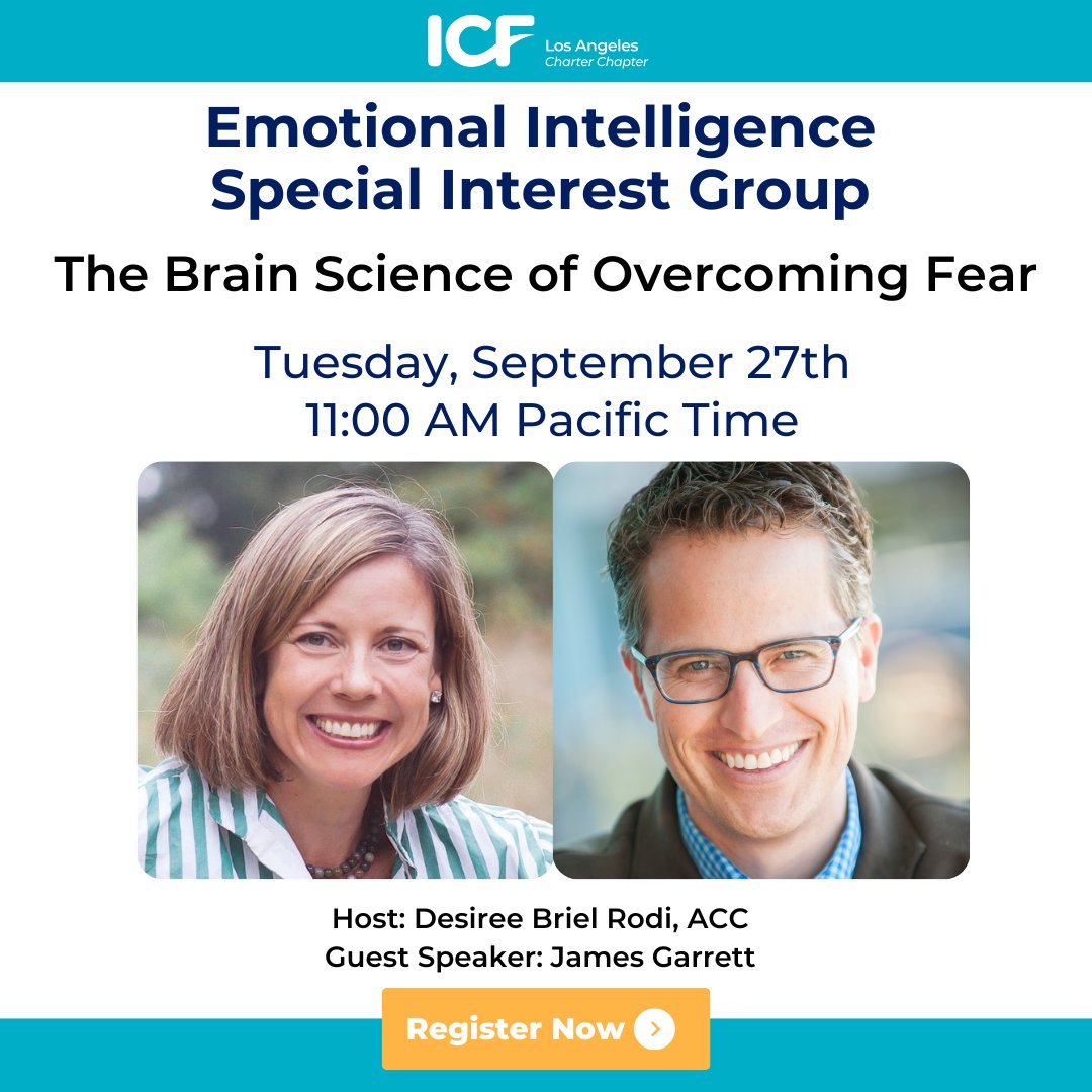 icflosangeles's tweet photo. Overcoming fear is a learnable skill. Come learn how to utilize the new science of fear and anxiety reduction in your coaching practice!
#brainbydesign #overcomefear #scienceoffear #emotionalintelligence #coaching
https://t.co/c6OKkeIyvl https://t.co/aGwLNNCiiw
