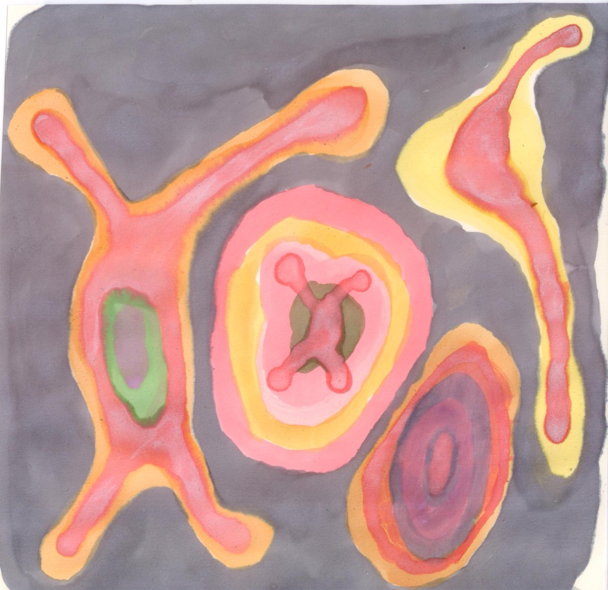 Rick02141's tweet photo. The four elements; watercolor on paper, 7.5x7.5" 20 Sept. 2022 https://t.co/UUD6MJiu48