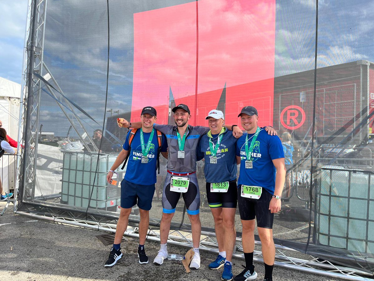 matthill_1988's tweet photo. Ironman Weymouth 70.3 Completed ✅ 
🏊🏻‍♂️ 1.2 mile
🚴 56 mile 
🏃🏻‍♂️ 13.1 mile 
Another race in the bag and finished with my fellow tri boys. Well done to everyone else that took on the course 🦖  and a big thank you to our tri wives for supporting us out on the course 😘@ironman_uk https://t.co/h847WMfQp8