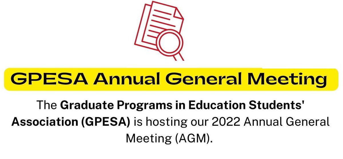 We will be hosting our AGM on Monday, Sept 26, on Zoom at 6:30PM. All Werklund students are welcome! At the end of the meeting, we will have a draw for one of two gift cards as a 'thank you' for your participation! Visit linktr.ee/gpesa for more info!