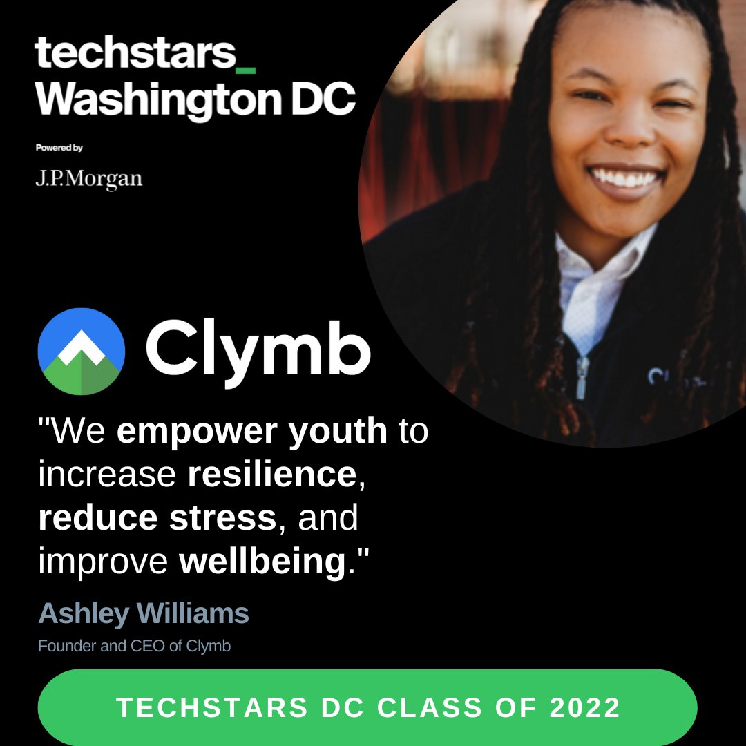 Meet the incredible founders that make up the #TechstarsDC Class of 2022. We are spotlighting one company per day for 12 weekdays and today is DAY 5! Meet <a href="/ClymbUp/">Clymb</a> founded by @Kashi_Unlimited. 

<a href="/Techstars/">Techstars</a> <a href="/jpmorgan/">J.P. Morgan</a>