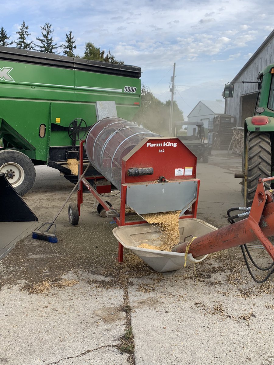 Cleaning some soybeans, don’t get paid till there in the bin!