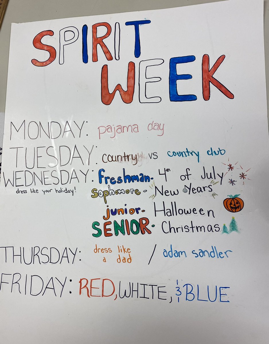 usapatriotsss's tweet photo. Spirit days for homecoming! https://t.co/gDEE3yJfym