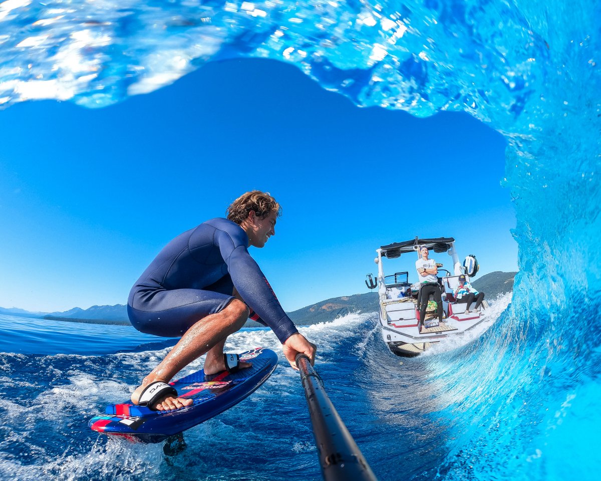 Photo of the Day: Not @Kai_Lenny's typical surf break 🌊 Captured in 27MP on the new #GoProHERO11 Black.

#GoPro #GoProAthlete #GoProSelfie #GoProSurf #Wakesurfing #Foil #Tahoe #LakeTahoe #LakeLife #BoatDay