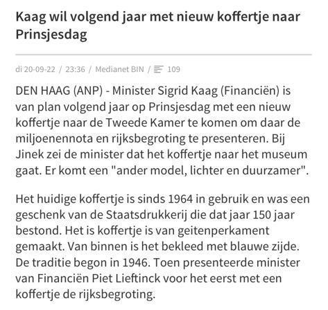 Ik denk dan: wat is duurzamer dan het houden van het huidige koffertje?