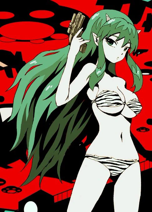 今日の女子絵はラムだっちゃさん!新作アニメが楽しみだっちゃ!#うる星やつら #ラム #ラムちゃん 