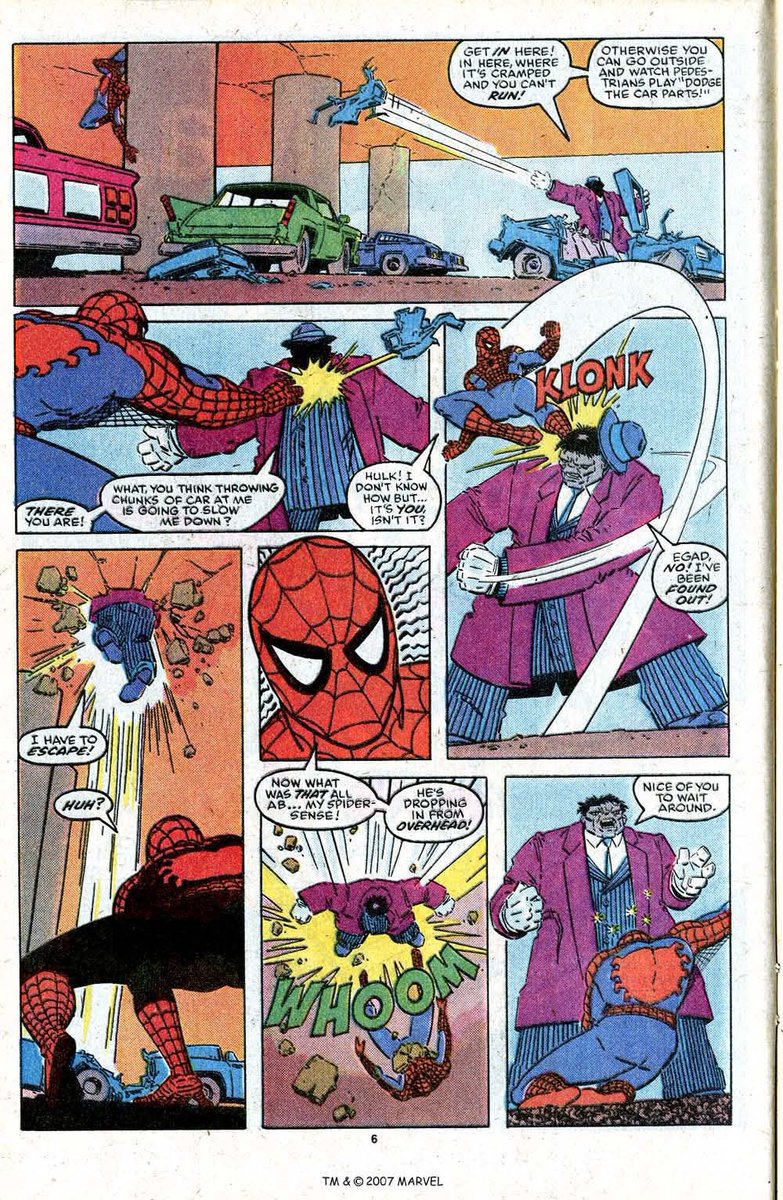 HulkMoments's tweet photo. Joe Fixit messing around with poor Spider-Man (Incredible Hulk Volume 1 Issue 349) https://t.co/6MWavUjalp