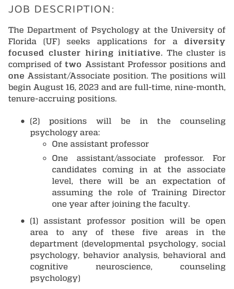 📣 I am super-excited to announce Florida is hiring! We are conducting a diversity cluster hire in psychology: 2 positions in counseling AND 1 open-area (including social!!). Please RT!

explore.jobs.ufl.edu/en-us/job/5238…

I love my colleagues, palms, &amp; the compete lack of snow shovels 🌴