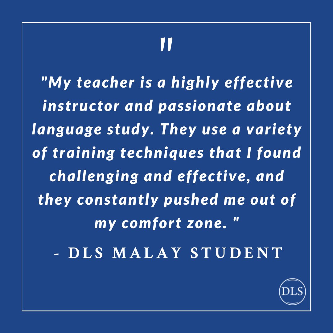 DiplomaticLS's tweet photo. It's #TestimonialTuesday!🗣️
Class is always more fun with a challenge; our DLS instructors are here to bring you out of your comfort zone! Today's testimonial is from a recent Malay student.
#Testimonial #Tuesday #Malay #LearnMalay #MalayLanguage #DLS https://t.co/F0iwxE924f