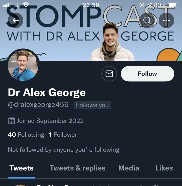 @DrAlexGoerge1 got temporarily excited that you followed me but then realised that it’s a fake account! Have reported.