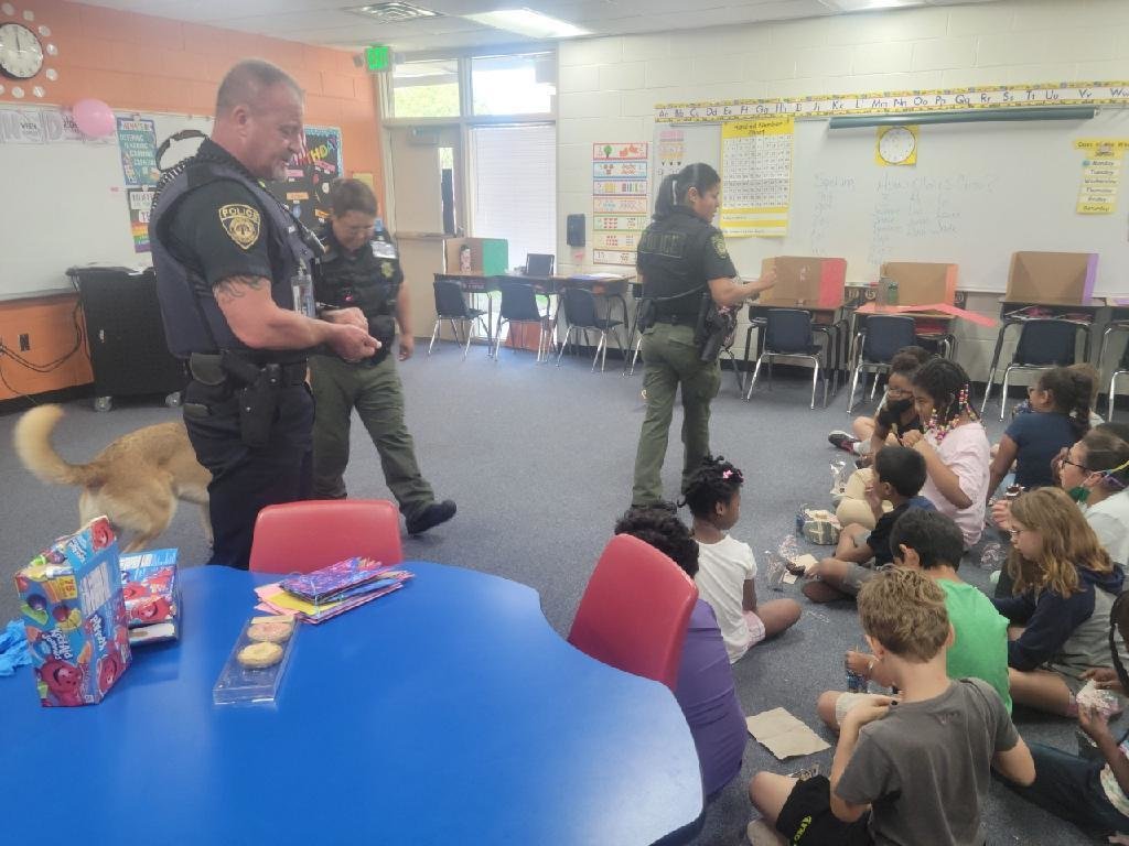 LawtonPS's tweet photo. Today is K9 officer CoCo's birthday! Students at Crosby Park had a party for her. Check out these photos from the party. Be on the look out for more pictures on Crosby Parks page.  #LawtonPS #WeAreLPS #oklaed https://t.co/z6PGPyq1FS