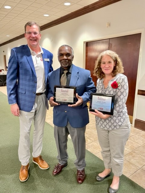 Tucker5Smith's tweet photo. Great day to celebrate these two! They Bring the Energy every day &amp; are such amazing CCSD Classified Employees! Mrs. Hecker &amp; Mr. Gary... Thank you for all you do for our staff, students, and school! https://t.co/yfKqV9B8Rn