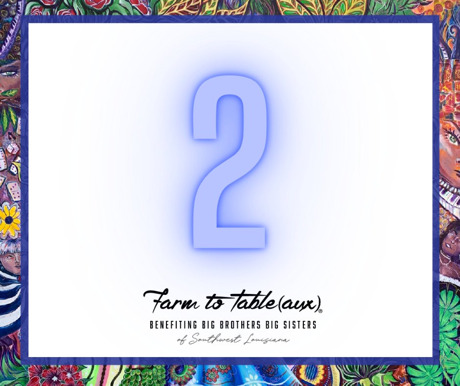 bbbsofswla's tweet photo. Tic tock...the clock is ticking! 2 more days until #farmtotableauxLakeCharles! Who is ready for great food, beautiful art &amp; a cuban beat to move your feet? See you soon! #HelloHavana https://t.co/LtX1zaYQ4e