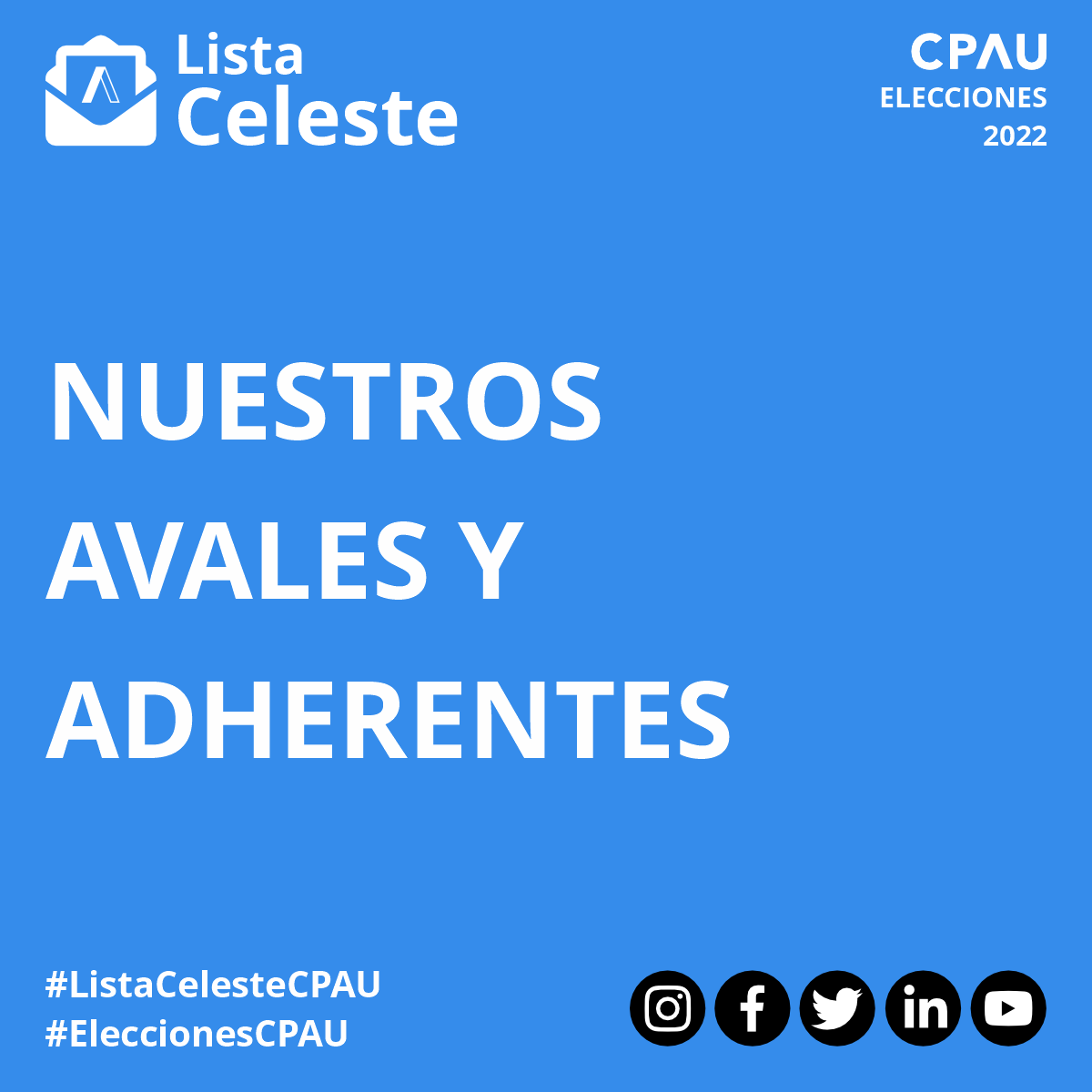 celestecpau's tweet photo. Nuestros Avales y Adherentes:
Más de 600 profesionales nos acompañan

🔗 Conocé más: https://t.co/IP06tDZRn3

#Elecciones #CPAU #EleccionesCPAU #EleccionesCPAU2022 #ListaCeleste #ListaCelesteCPAU https://t.co/l5SqVEPrfg