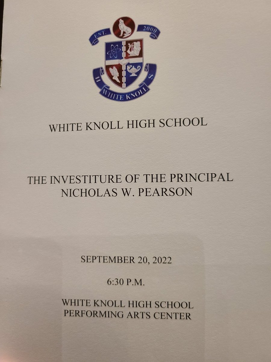 DaOpalQueen's tweet photo. Investiture of Principal Nicholas Pearson #whiteknollhighschool #wolfpack #timberwolves https://t.co/ZM9q28hgbk