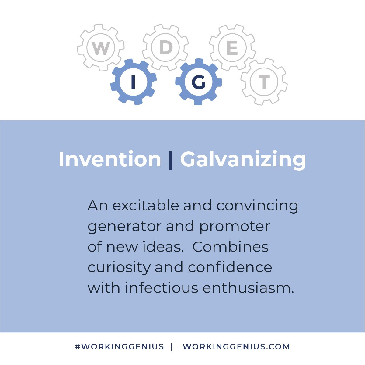 Cory_Lebovitz's tweet photo. Discovering that my Geniuses are Invention &amp; Galvanizing made me feel less guilty about my propensity to create and come up with new ideas, and more aware of my role in rallying people around a vision.

#WorkingGenius https://t.co/NBn70FrpN0