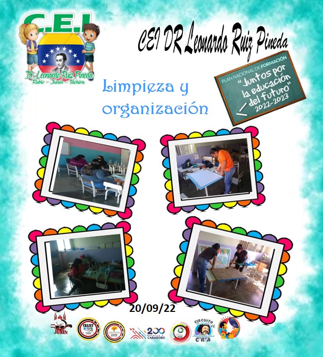 <a href="/cei_drLRPineda/">CRA || CEI Dr. Leonardo Ruiz Pineda JunÍn</a> Segundo día de jornada y limpieza y organización de los espacios <a href="/MPPEDUCACION/">MPPEDUCACION</a> <a href="/educacion_junin/">Gabinete Municipal de Educación Junín - Táchira</a>  <a href="/Crazet2011/">Crazet2011</a> <a href="/_LaAvanzadora/">Yelitze Santaella</a> <a href="/Berzabethg1/">Berzabethgandicaoficial</a> <a href="/FreddyBernal/">Freddy Bernal</a>